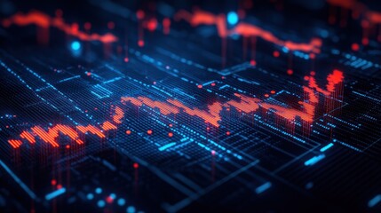 Obraz premium Abstract Digital Data Visualization: Network, Technology, and Innovation