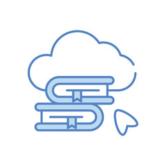 Cloud Library icon vector stock illustration