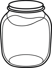 Jar Line Art Vector