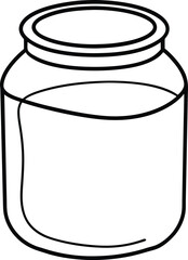 Jar Line Art Vector