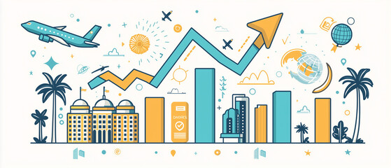 Obraz premium Diagramme de croissance d’une entreprise touristique