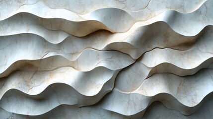 Elegant white rock surface with intricate wavy veining and polished finish 