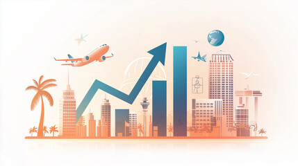 Fototapeta premium Diagramme de croissance d’une entreprise touristique