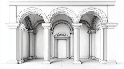 Elegant Architectural Interior Design Classic Columns Arches and Entranceway