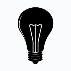 Illuminated Light Bulb Silhouette in the Dark for Creativity and Innovation Concept