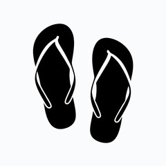 Sandy Beach Flip Flops Silhouette on Summer Vacation Holiday Getaway Tropical Island Relaxation