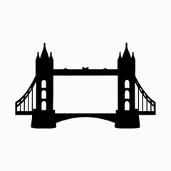 tower bridge in London silhouette