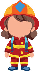 Girl firefighter character