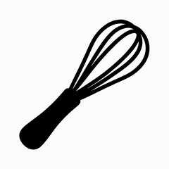 Whisk Silhouette: Culinary Utensil for Baking and Cooking - Minimalistic and Elegant Design Element
