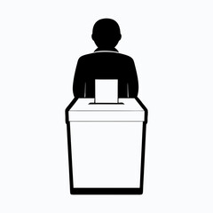 Elegant Ballot Voting Silhouette for Election Campaigns and Democracy