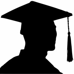 Celebrate Success with Degree Hat Silhouette - Education Achievement Graduation Concept