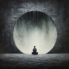 Abstract representation of the concept of solitude 
