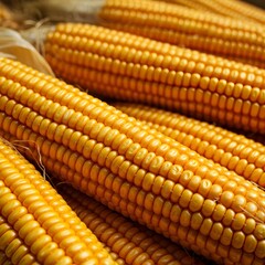 Close-up of Fresh Sweet Corn Cobs