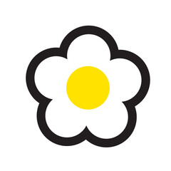 Black line icon set cut flowers floral