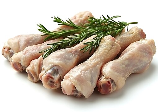 Fresh chicken drumsticks with rosemary