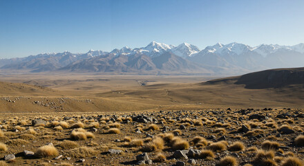 Serene lakeshore with fallen logs under moody skies  