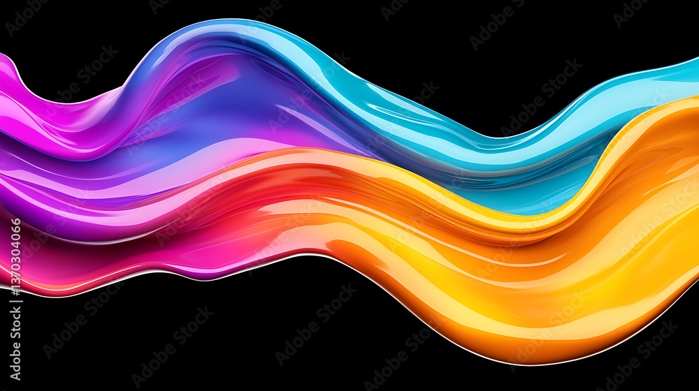 Poster vibrant color flow abstract art digital design modern environment close-up view creative concepts fo
