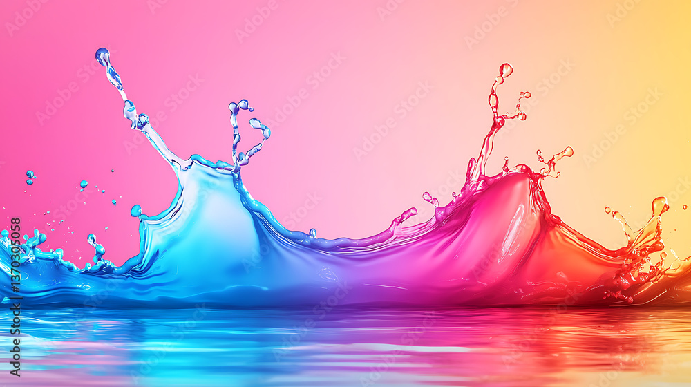 Poster dynamic water splash action colorful background high-resolution image abstract photography artistic 