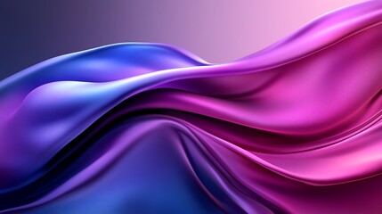 Fototapeta premium Abstract Purple and Blue Silk Waves: A Digital Art Creation