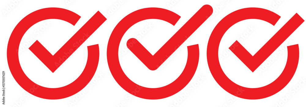 Poster check box icon with correct, accept checkmark icons tick box checked. check mark icon symbols vector