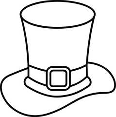 Leprechaun Hat Line Art Vector
