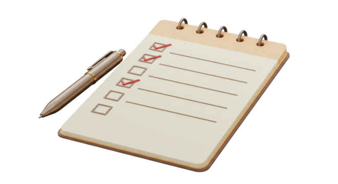 Isolated Notepad and Pen for Memo Writing