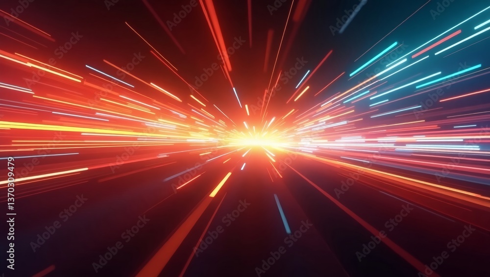 Poster abstract image of speed lines and streaks of light