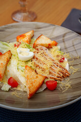 Delicious and fresh salad with dressing