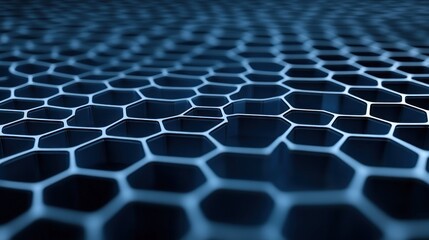 Fototapeta premium Abstract Hexagonal Grid: A Digital Exploration of Geometric Patterns and Network Structures