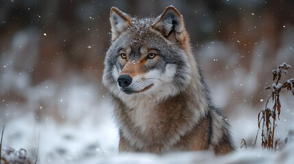 wolf in snow