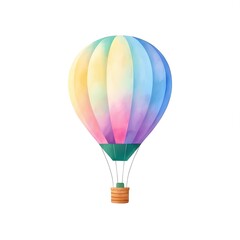 Naklejka premium Pastel Hot Air Balloon Clipart - Minimalist Floating Flight, Sky Adventure, Travel, Serenity, Vintage Aerial Art - Vector, Sublimation, Cricut, Silhouette, Nursery Decor, Wall Art, Isolated PNG