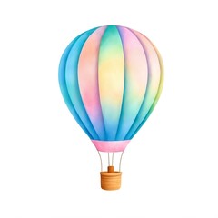 Obraz premium Pastel Hot Air Balloon Clipart - Minimalist Floating Flight, Sky Adventure, Travel, Serenity, Vintage Aerial Art - Vector, Sublimation, Cricut, Silhouette, Nursery Decor, Wall Art, Isolated PNG