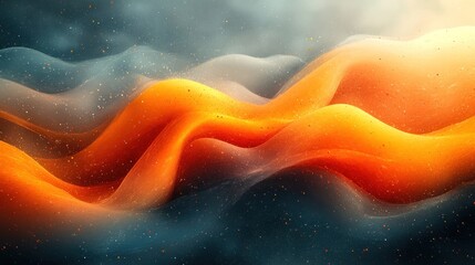 Fototapeta premium Abstract Orange and Teal Waves: A Digital Masterpiece