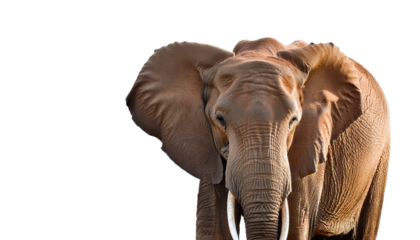 African forest elephant Isolated On PNG Transparent and White Background 