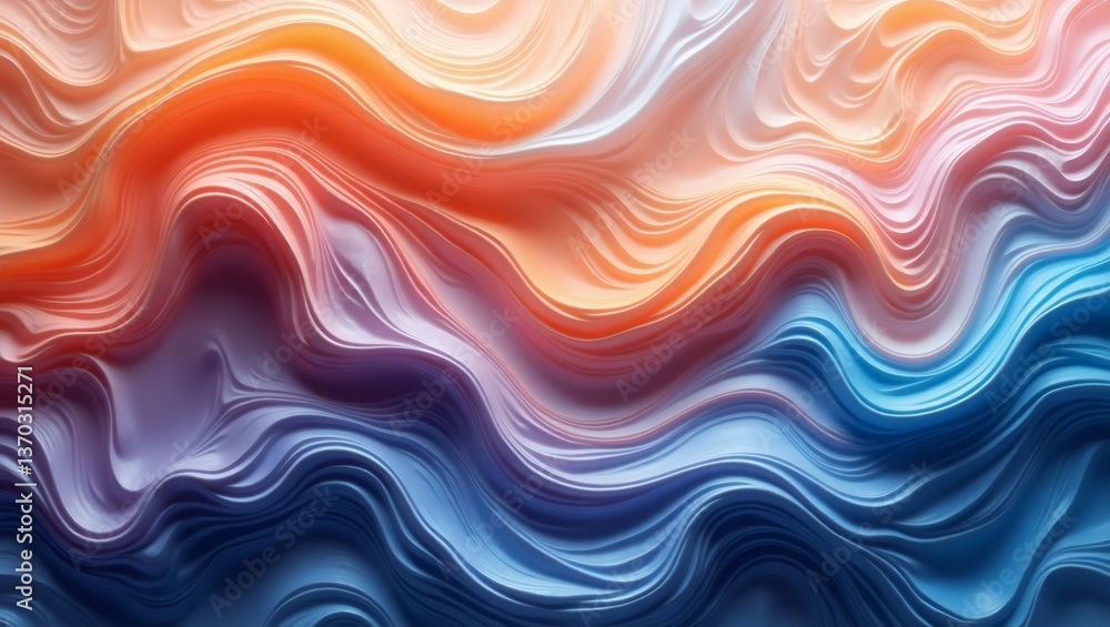 Poster abstract colorful waves with blended shades create a mesmerizing effect