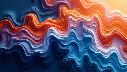 Fototapeta premium abstract waves of vibrant colors creating a mesmerizing visual effect. The colors blend seamlessly, evoking a sense of movement and energy. The artwork displays fluidity and artistic expression