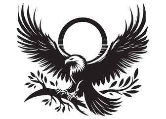 eagle flying logo silhouette vector, eagle logo icon silhouette, bald eagle silhouette, black american eagle flying logo silhouette, flying eagle bird silhouette isolated on white background