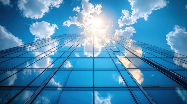Skyline Reflection: Modern Architecture Reaching for the Sun
