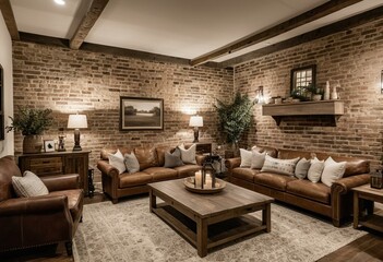 A living room filled with furniture and a fire place.
