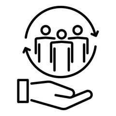 Customer retention icon, representing loyalty and repeat customers. Symbolizes trust, brand engagement, and long-term customer relationship