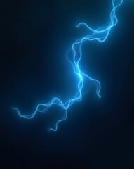 Obraz premium an electrifying display of a blue lightning bolt, striking with energy against a dark background