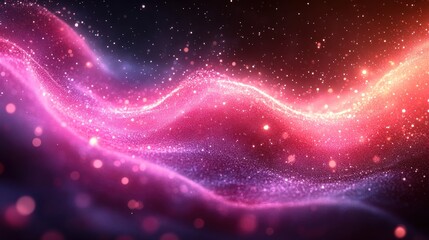 Obraz premium Abstract Pink and Red Glittering Waves