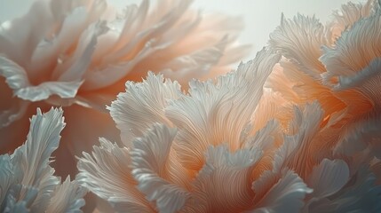 Delicately textured petals of ethereal blossoms unfold with soft light
