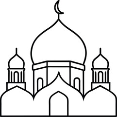 Mosque Line Art Vector