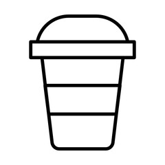Illustration of a black coffee cup icon on a white background