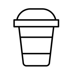 Illustration of a black coffee cup icon on a white background