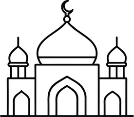 Mosque Line Art Vector