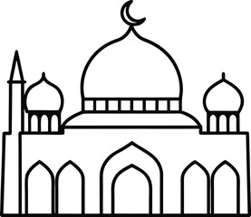 Mosque Line Art Vector