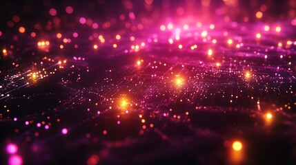 Fototapeta premium A Vibrant High-Speed Data Network Concept Featuring Glowing Interconnected Nodes