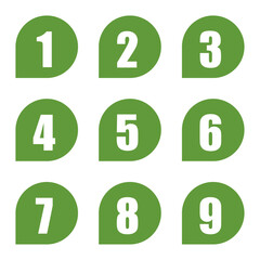 イラスト素材：数字アイコン１～９セット